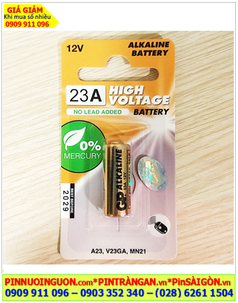 GNP-A23AF, Pin 12v Pin A23 A23 MN23 V23GA, Pin GP High Voltage GNP-A23AF Alkaline 12v /Vỉ 1viên